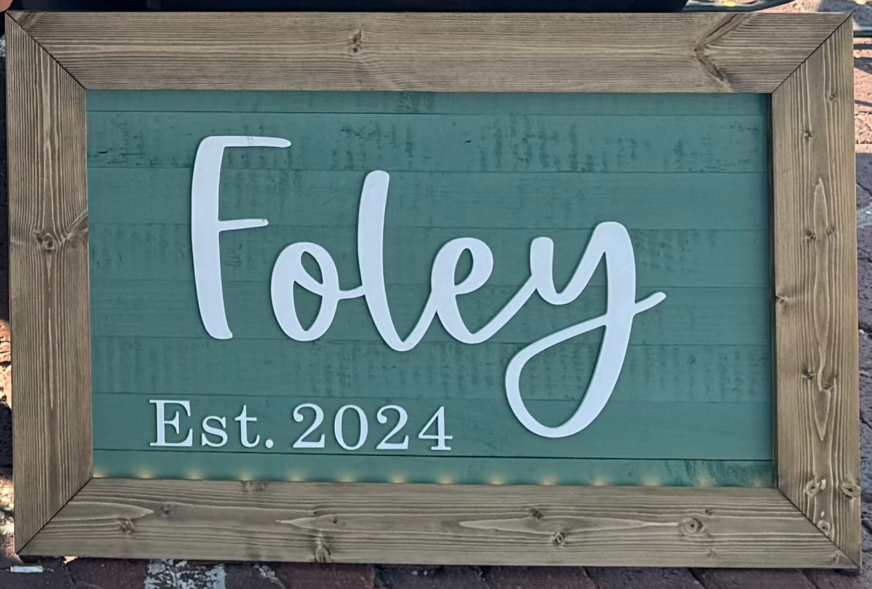 Custom Family Name Sign with LEDs