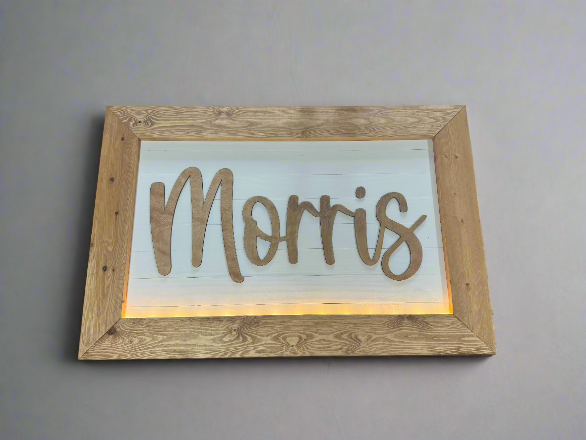 Custom Family Name Sign with LEDs