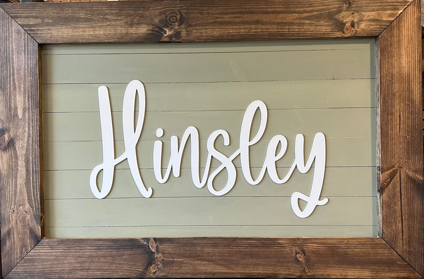 Custom Family Name sign with LEDs