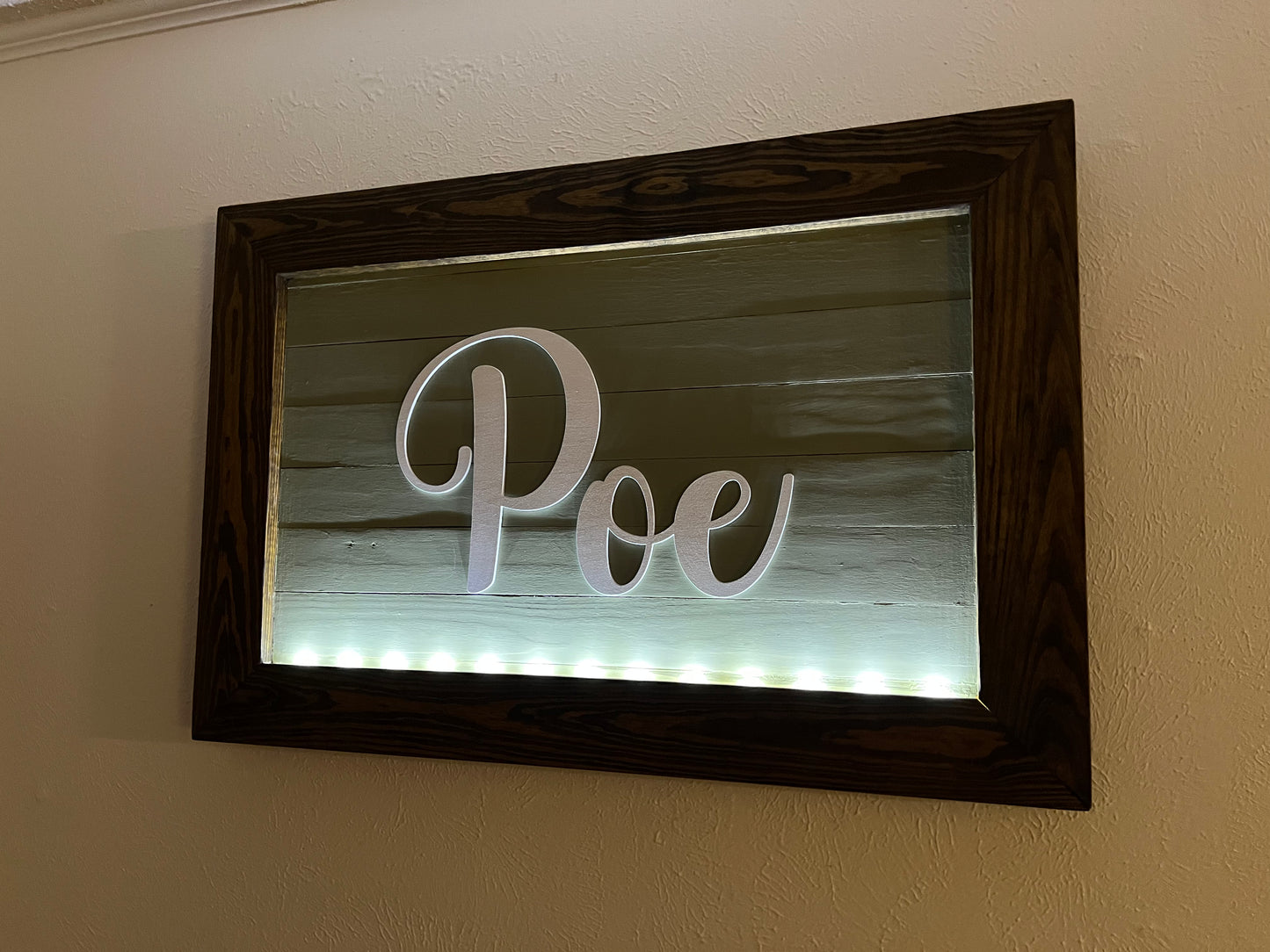 Custom Family Name sign with LEDs