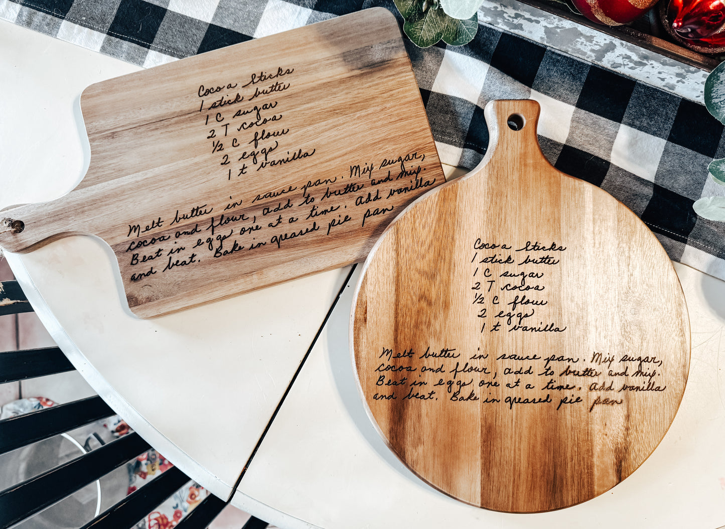 Cutting Board with Engraved Recipe