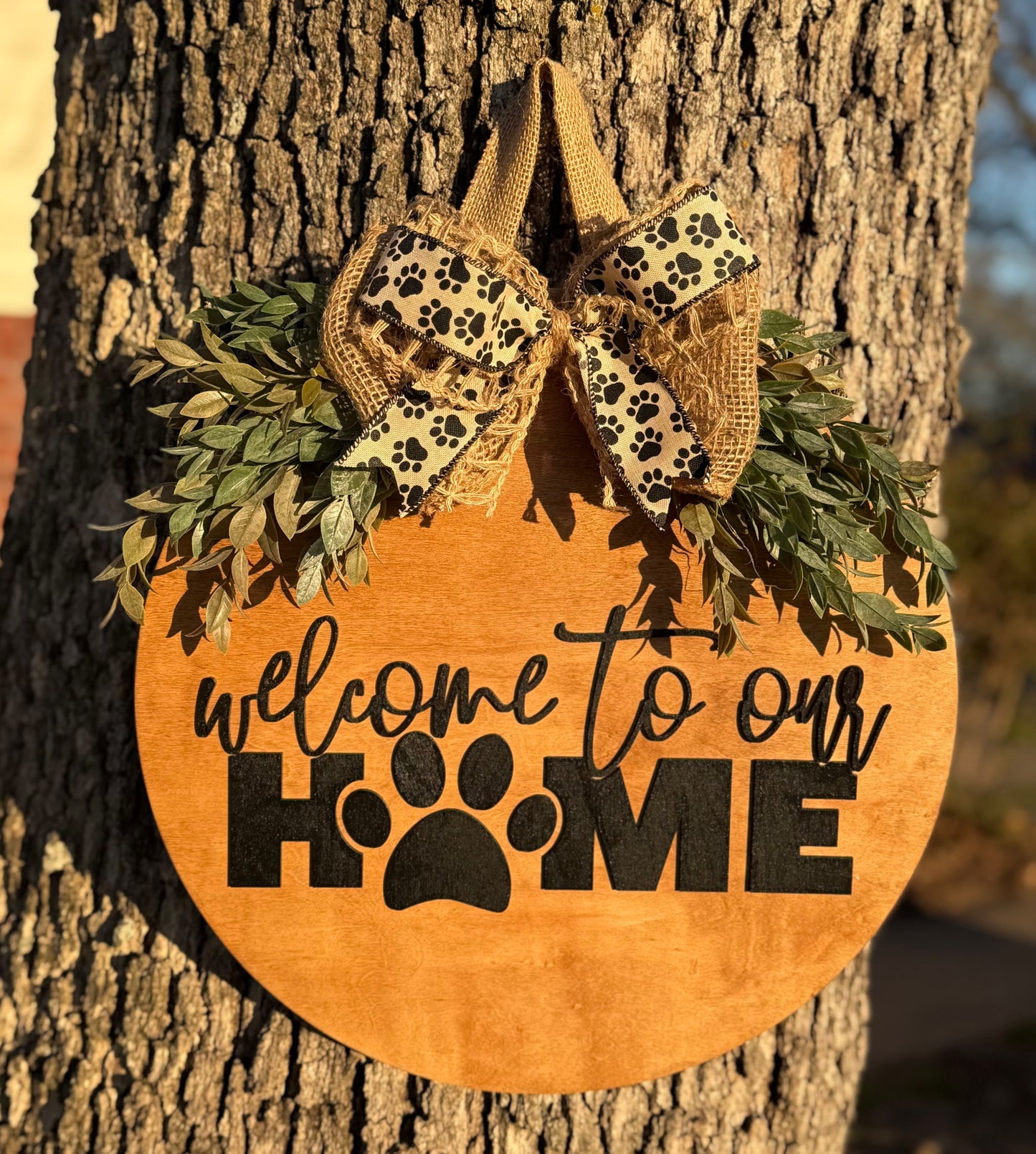 "Welcome to Our Home" Round Door Hanger