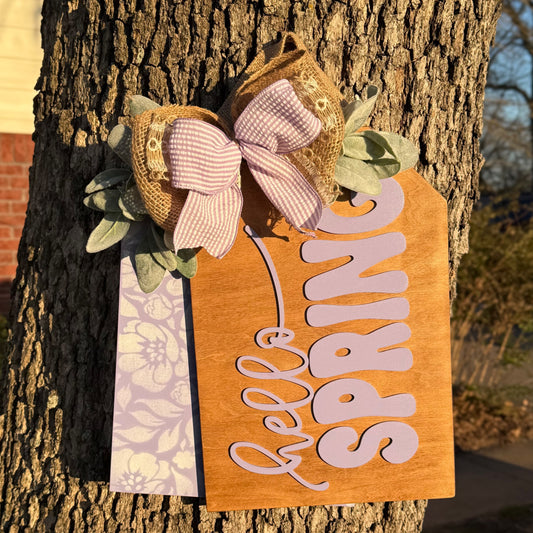 "Hello Spring" Door Tags